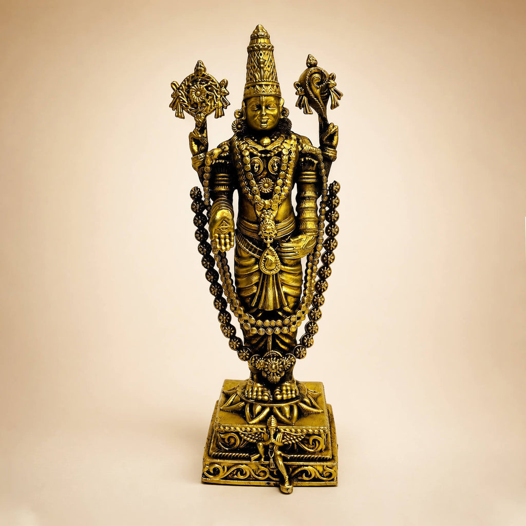 Brass Lord Venkateswara Balaji Idol 5.5 inch