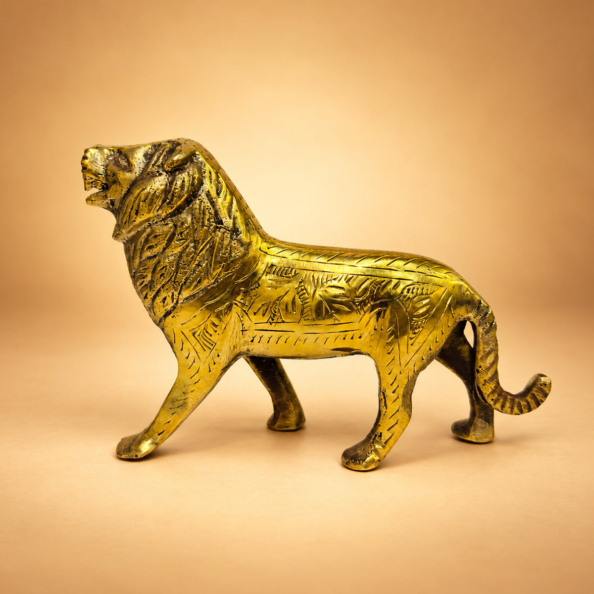 Supar Fine Brass Figurine Roaring Lion Showpiece 4.1 inch