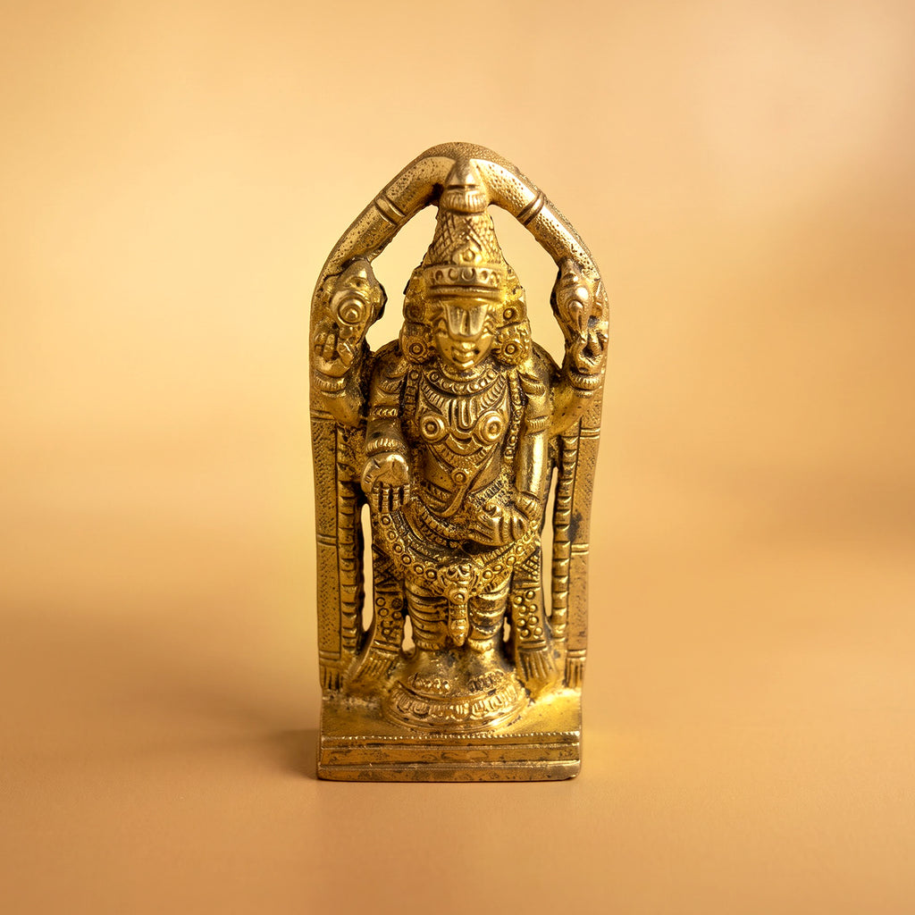Brass Tirupati Balaji (Venkateswara) Idol 3.9 inch