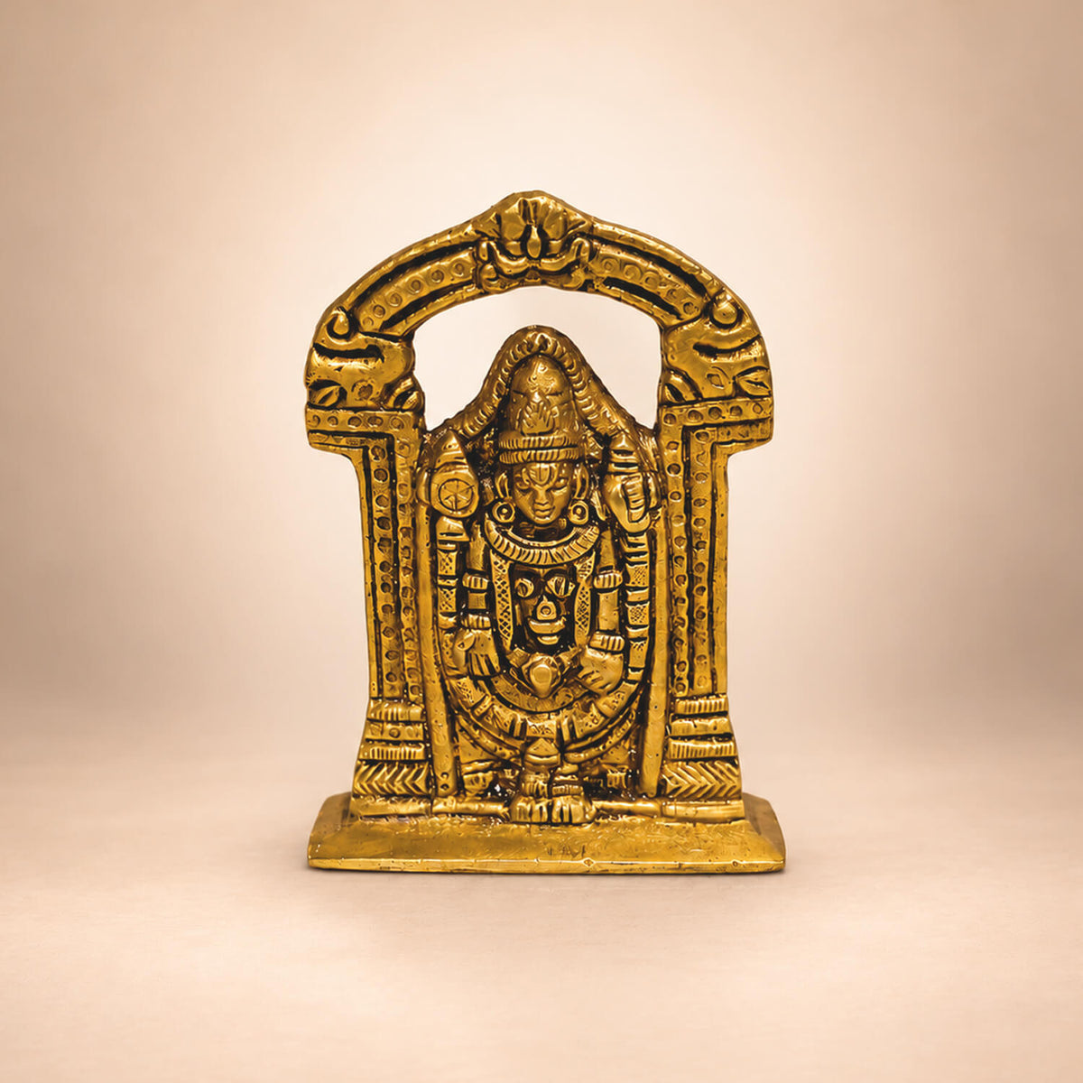 Supar Fine Brass Lord Tirupati Balaji (Vishnu) Compact Miniature 3.5 inch