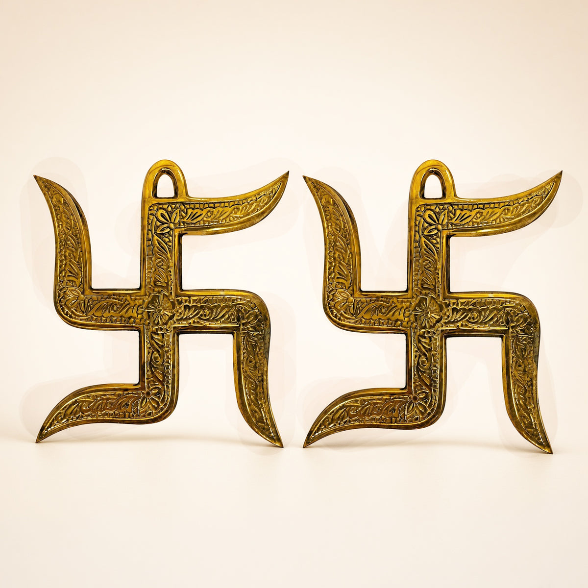 Brass Pair of Swastic – 5.1 inch
