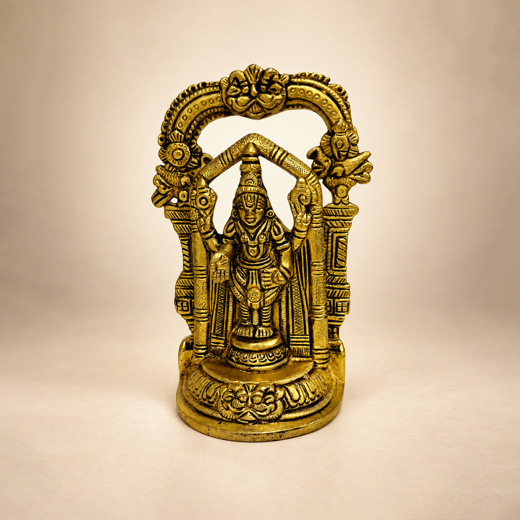 Supar Fine Brass Lord Venkateshvara Balaji Idol 5.51 inch