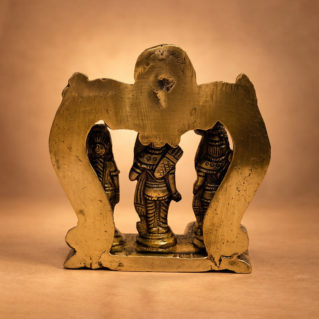 Pure Brass Beautifully Carved Small Ram Darbar 3.9 inch