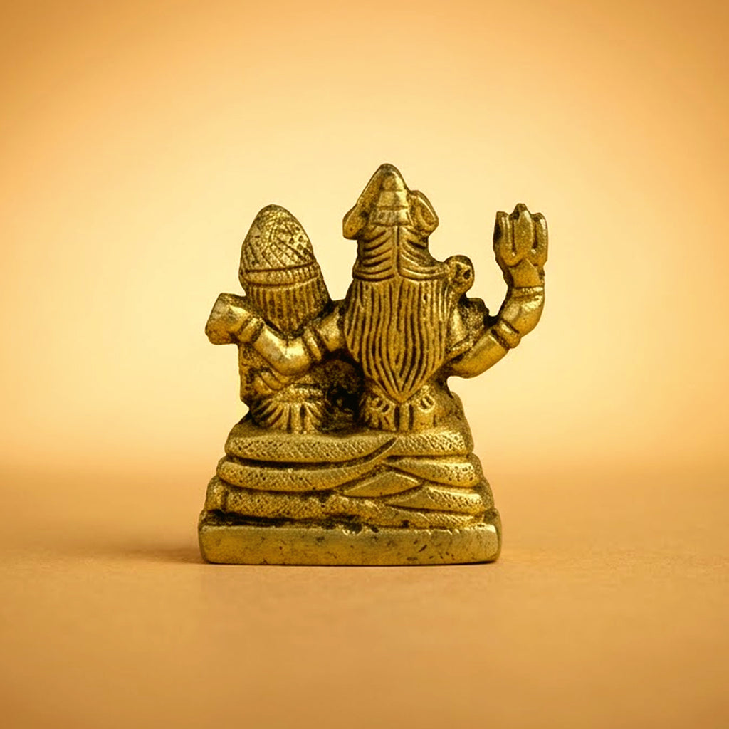 Brass Shiva Family Murti Idol 2.3 inch