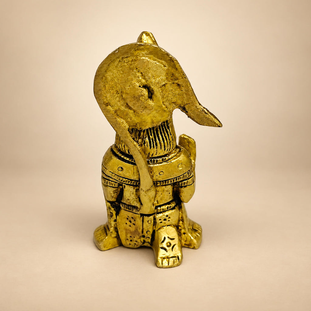 Premium Supar Fine Brass Hanuman Sitting Murti 3.3 inch