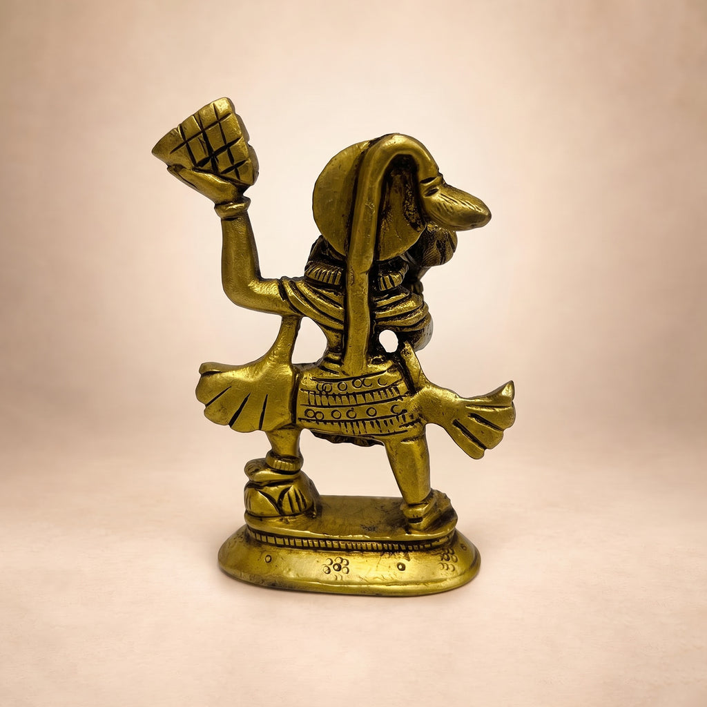 Supar Fine Brass Lord Hanuman carrying the Sanjeevani 3.5 inch