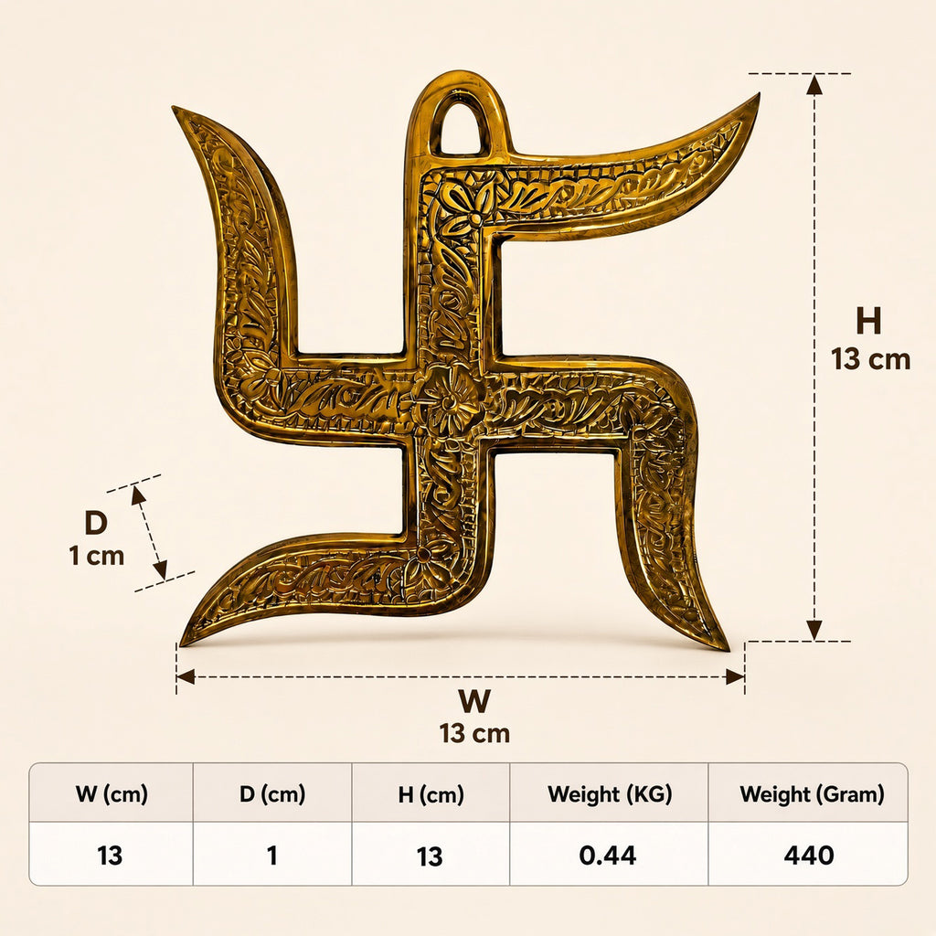 Brass Pair of Swastic – 5.1 inch