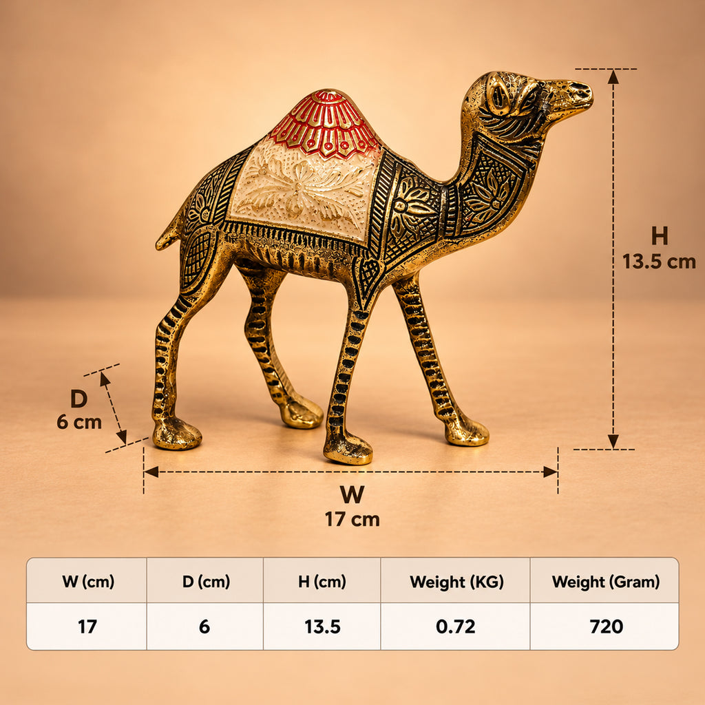 Superfine Brass Camel Statue for Vastu 5.3 inch