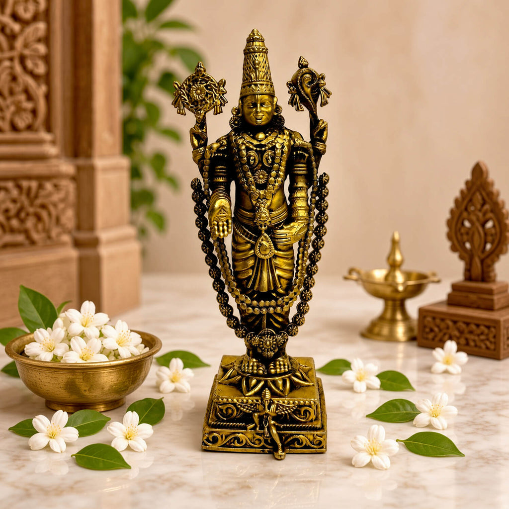 Brass Lord Venkateswara Balaji Idol 5.5 inch