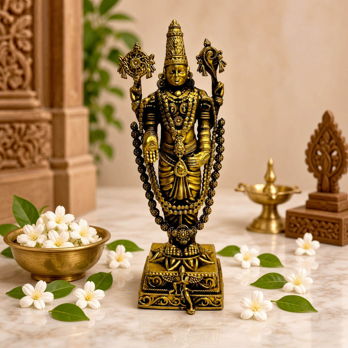 Brass Lord Venkateswara Balaji Idol 5.5 inch