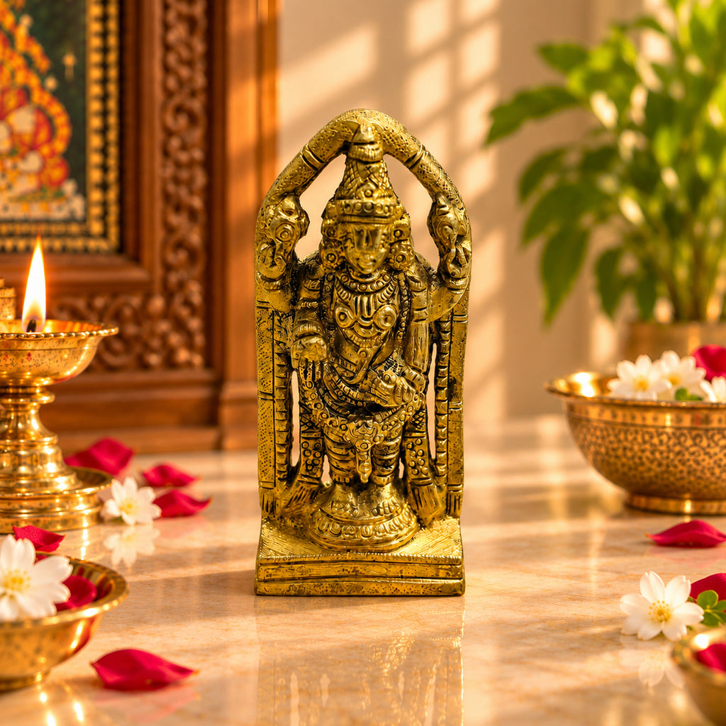 Brass Tirupati Balaji (Venkateswara) Idol 3.9 inch