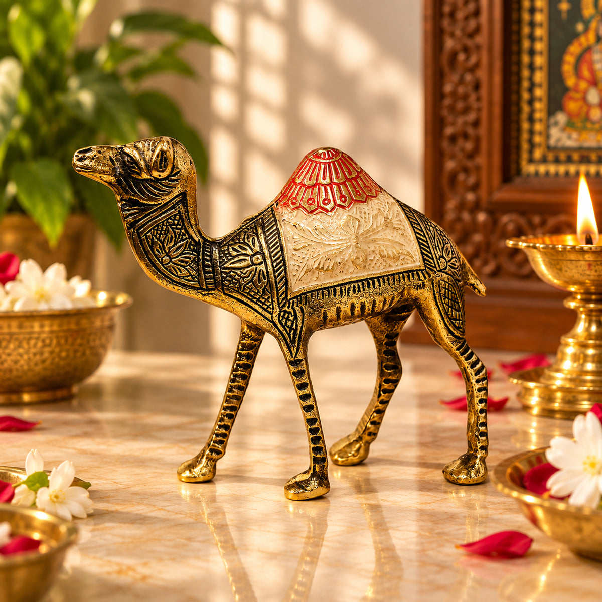 Superfine Brass Camel Statue for Vastu 5.3 inch