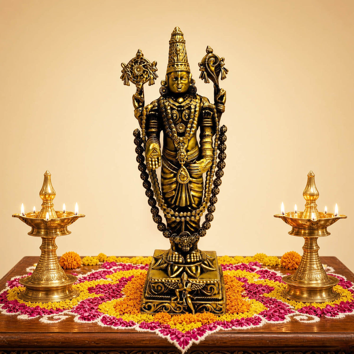 Brass Lord Venkateswara Balaji Idol 5.5 inch