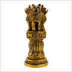 Brass Ashok Pillar statue on white background