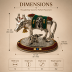 Silver Plated Kamdhenu Cow and Calf Idol for Vastu & Home Decor