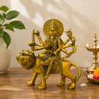 Brass Durga Ji Sitting on Lion - dimensions chart