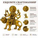 Brass Durga Ji Sitting on Lion - exquisite craftsmanship details