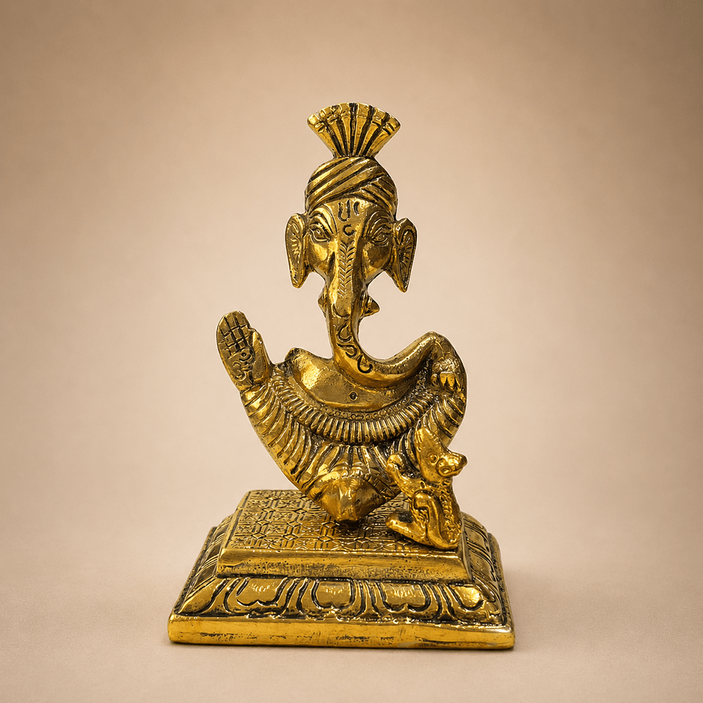 Gold Plated Lord Ganesha Idol with Pagdi - Feature Highlights