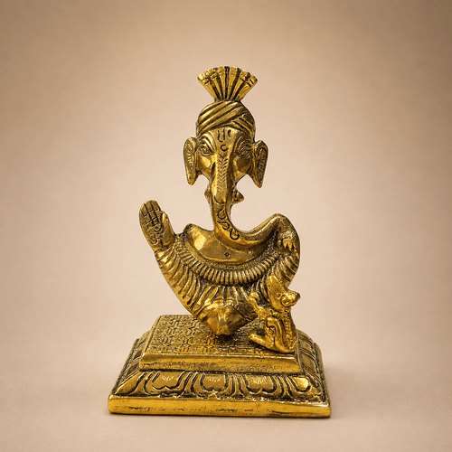 Gold Plated Lord Ganesha Idol with Pagdi - Feature Highlights