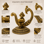 Metal Lord Ganesha Peacock figurine - craftsmanship details