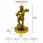 Hanuman Standing Round Base Brass Idol - 10 cm