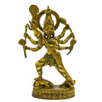 Brass Kali Mata Idol dimensions - Height 19.5cm, Width 10cm, Depth 4.5cm, Weight 990g