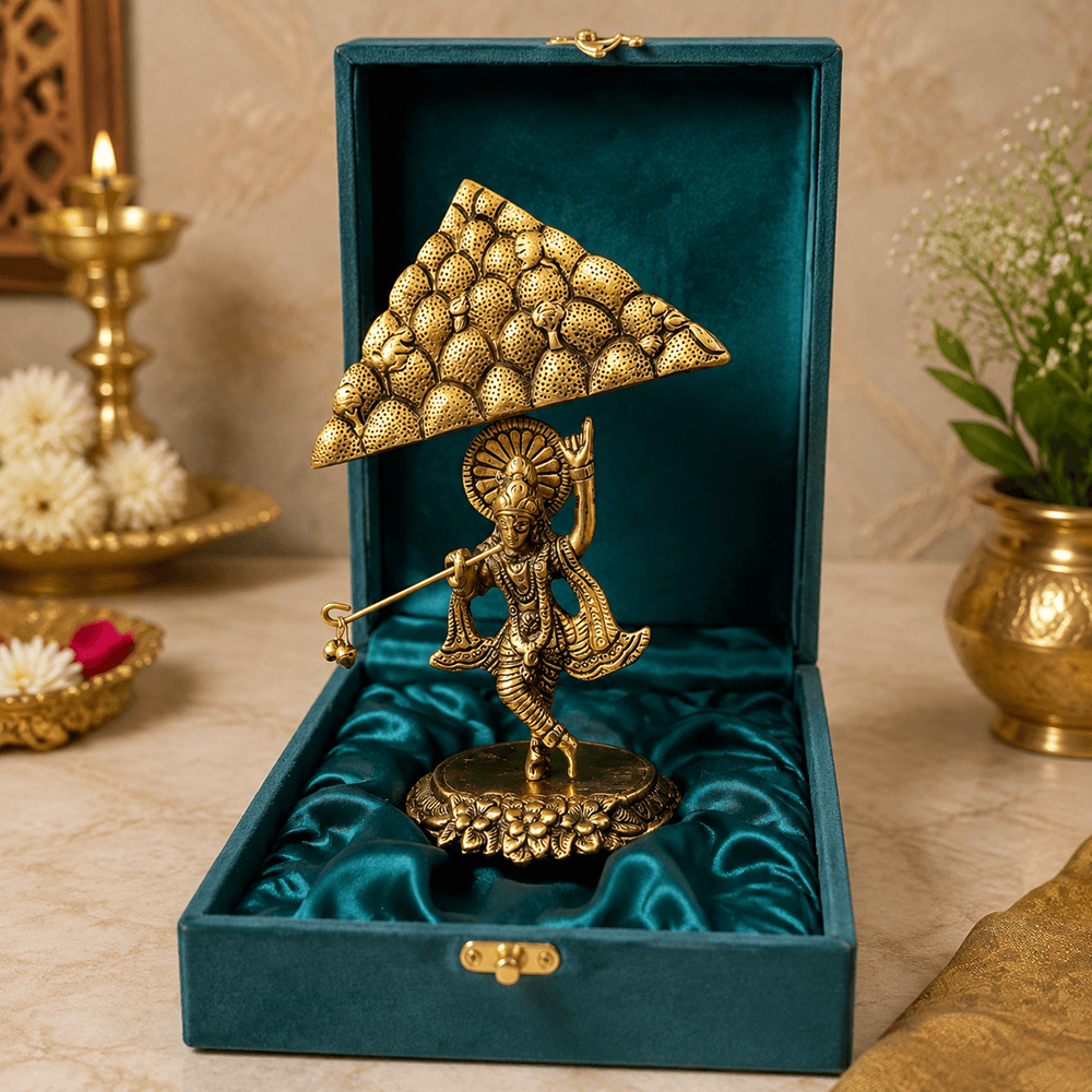 Krishna Goverdhan Idol Dimensions - 22cm Height, 280g Weight