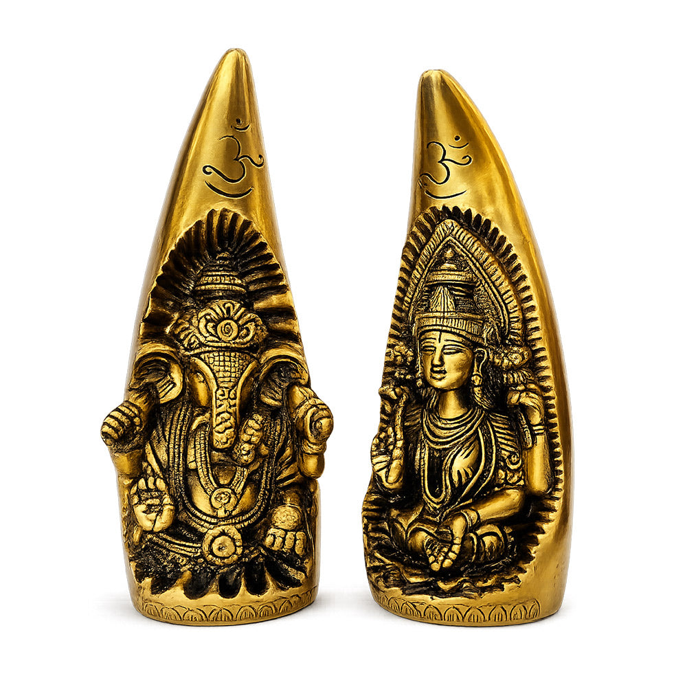 Brass Ganesh & Lakshmi Idol Set — product dimensions chart
