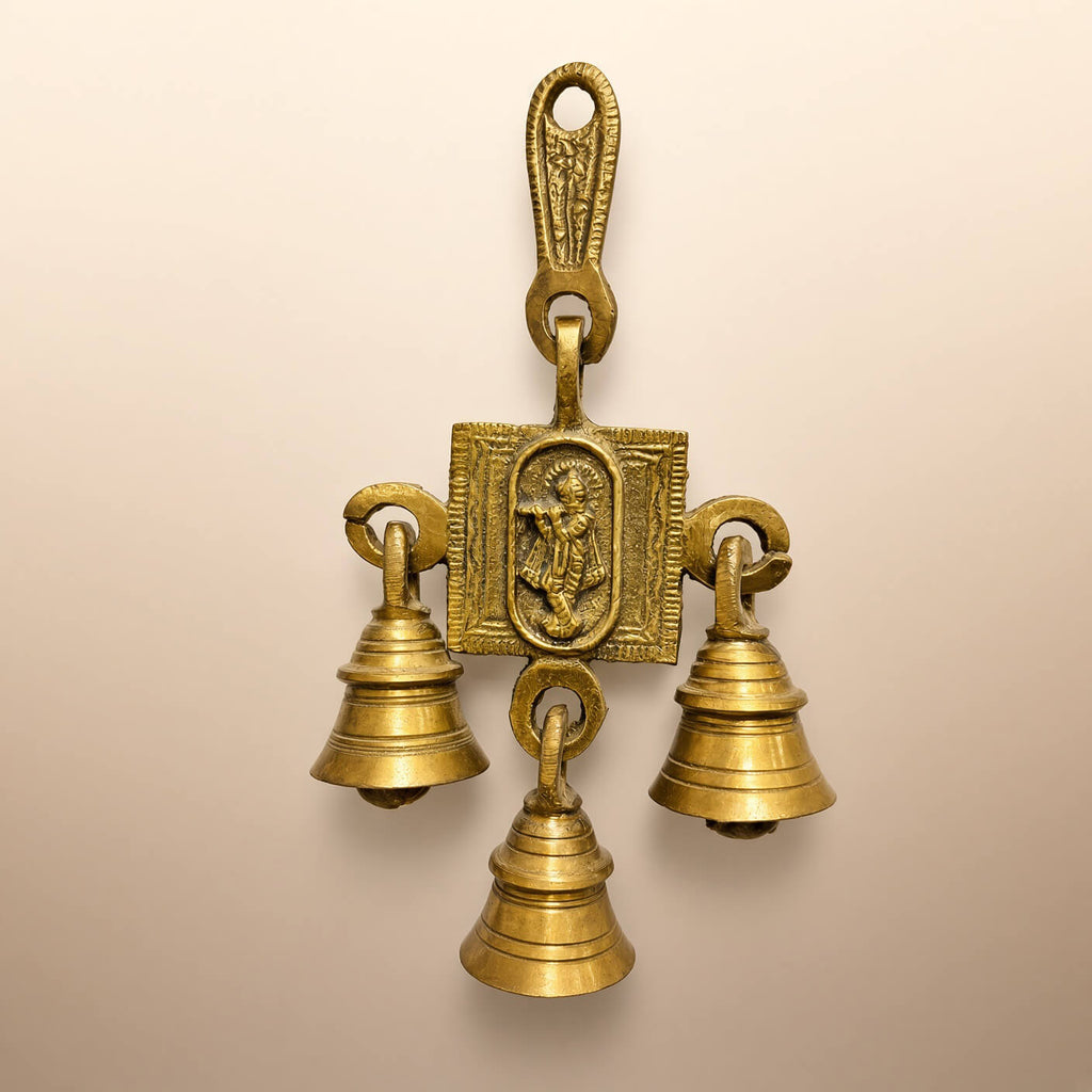 Supar Fine Brass Lord Krishna Hanging Bell 6.2 inch