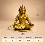 Adiyogi Shiva idol dimensions: 4.5 cm wide, 4 cm deep, 5.5 cm high, 63 g