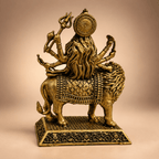 Brass Durga idol front view