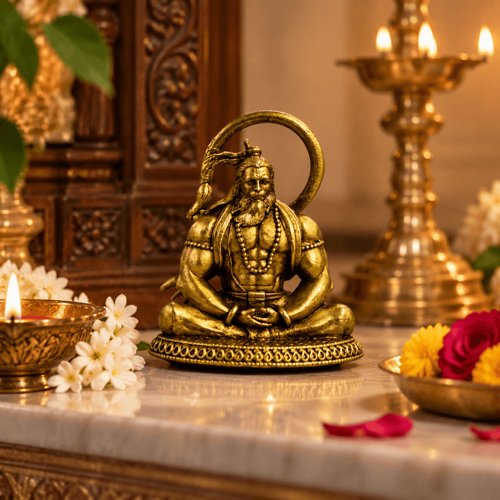 Hanuman Ji Bajrangbali idol held in hands
