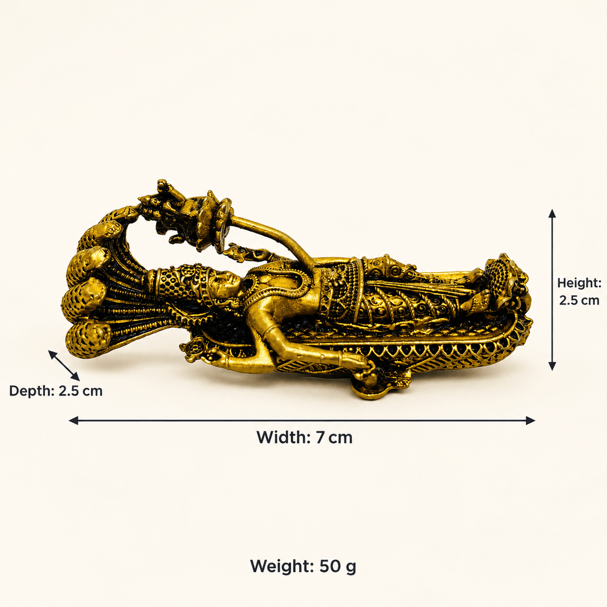 Brass Vishnu Lakshmi (Padmanabha) Idol for Home and Temple