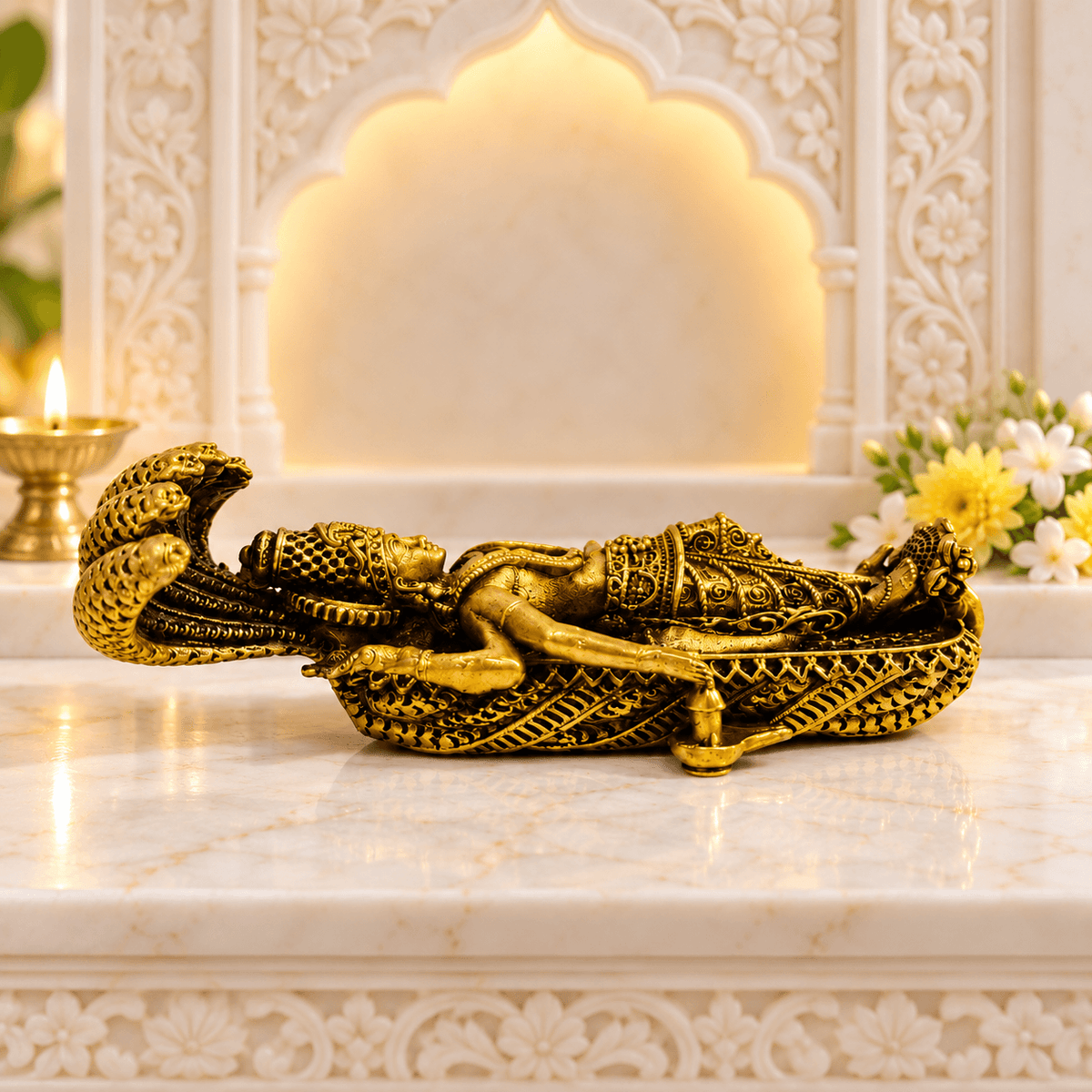 Brass Padmanabha Vishnu ji with Sheshnaag