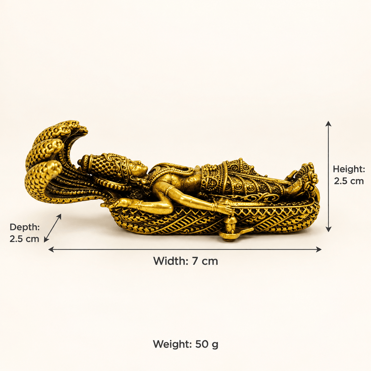 Brass Padmanabha Vishnu ji with Sheshnaag