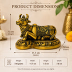 Nandi Ji Brass Idol – product dimensions infographic