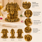 Panchmukhi Hanuman Idol - Features Infographic with Front Side Back Views