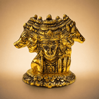 Gold Plated Panchmukhi Hanuman Ji Idol - Plain Background