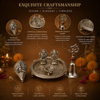 Pooja Set styled with diyas and marigold flowers – lifestyle shot