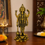 Lord Vishnu brass idol dimensions — 23cm height, 9.5cm width, 1548g weight