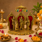 Metal Gold Plated Shri Ram Darbar Idol