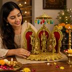 Metal Gold Plated Shri Ram Darbar Idol