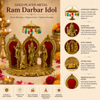 Metal Gold Plated Shri Ram Darbar Idol